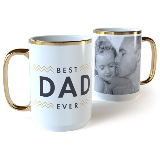 gold photo mug