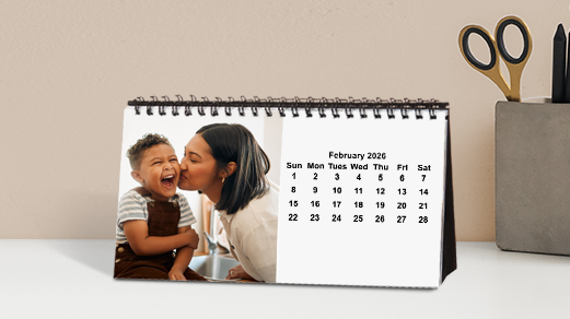 Personalized Desk Calendar – 4x8 spiral bound photo gift for office