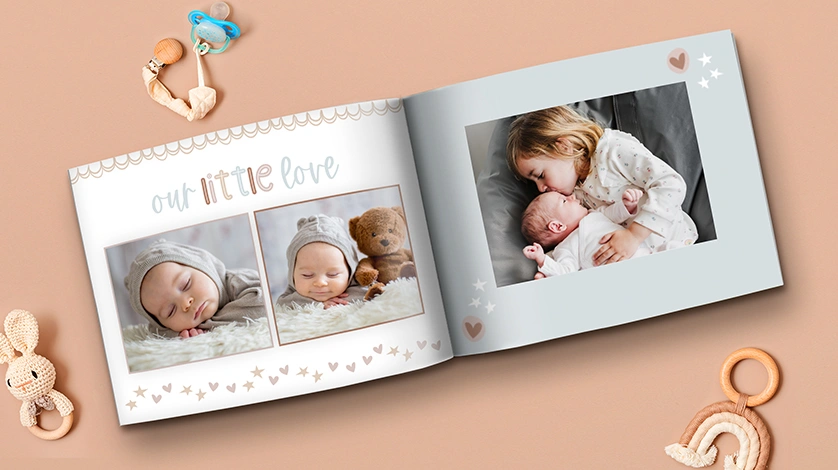 Custom Photo Book: Personalized baby shower gift featuring adorable children's photos