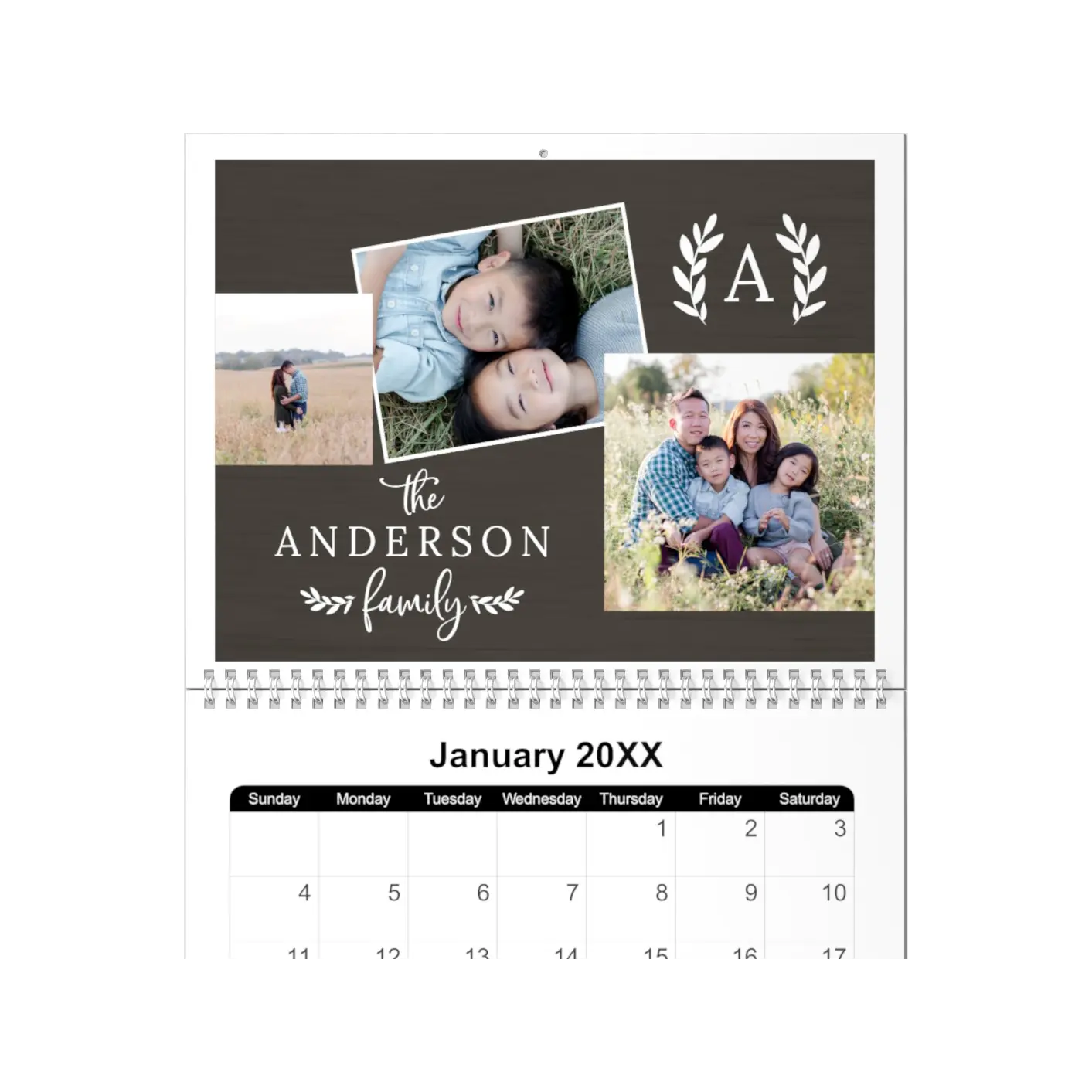 Family Theme Photo Calendar – custom collage layout for memories