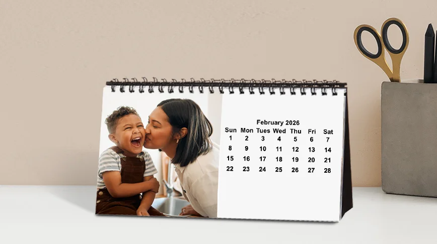 Personalized Desk Calendar – 4x8 spiral bound photo gift for office