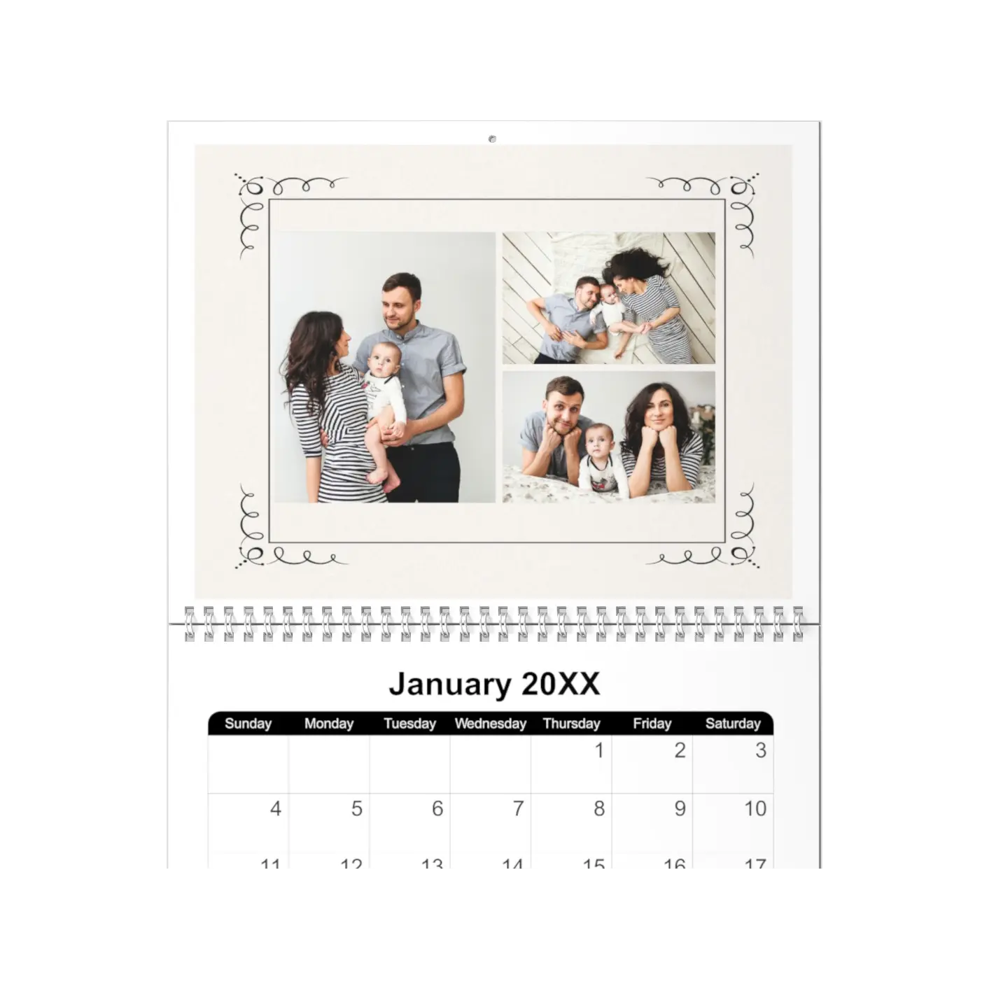 Classic Style Photo Calendar – traditional framed photo layout