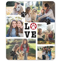 50x60 Sherpa Fleece Photo Blanket with Love Paw Prints design