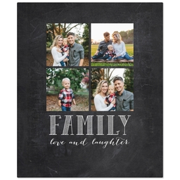 50x60 Plush Fleece Blanket with Our Family Chalkboard design