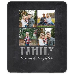 50x60 Sherpa Fleece Photo Blanket with Our Family Chalkboard design
