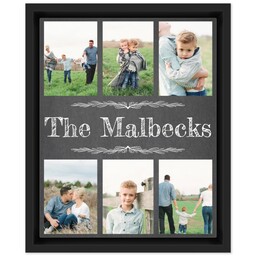 8x10 Photo Canvas With Floating Frame with Chalkboard Family Name design