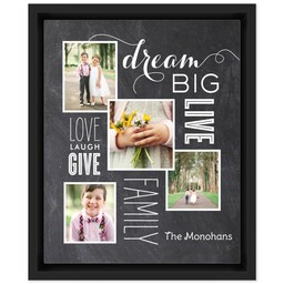 8x10 Photo Canvas With Floating Frame with Dream Big Collage design