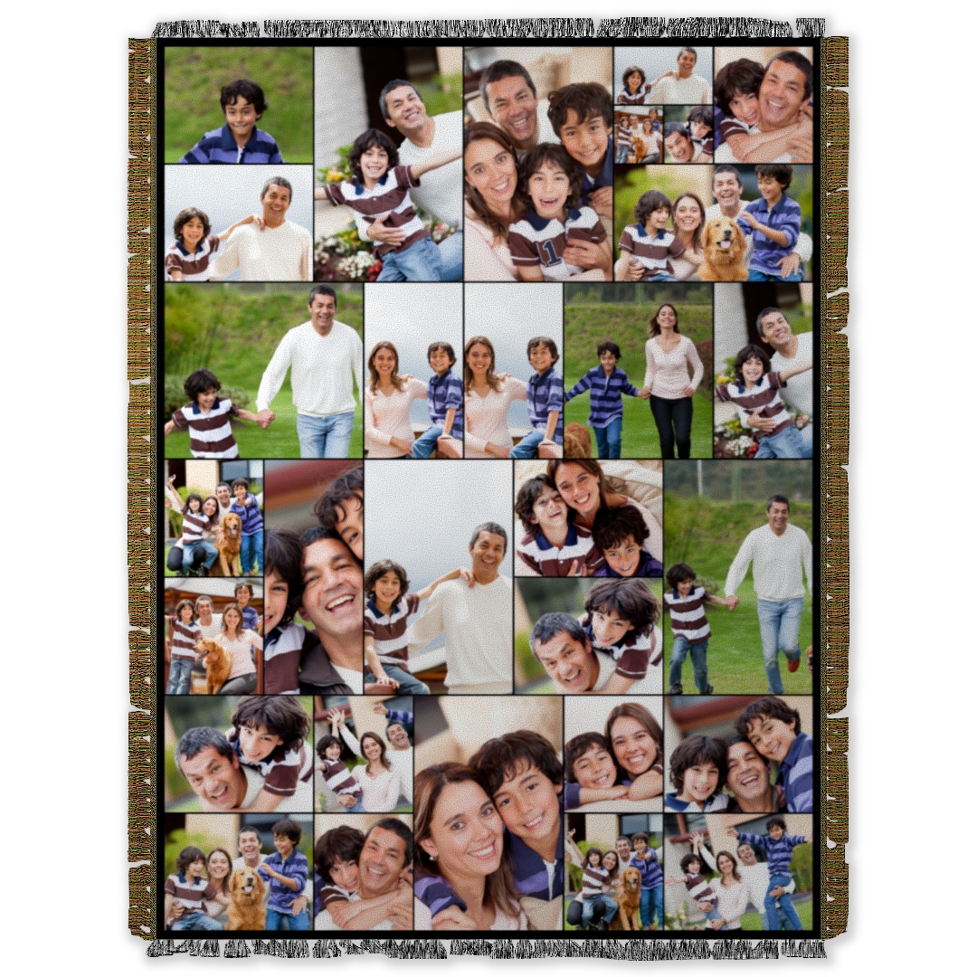 60x80 Collage Woven Throw Custom Color Collage Collage Blankets