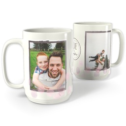White Photo Mug, 15oz with Love & Laughter design