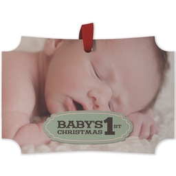 Maple Ornament - Modern Corner with Baby's First Christmas design