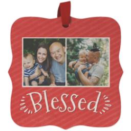 Thumbnail for Wood Photo Ornament - Bracket with Blessed design 1