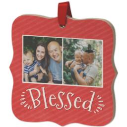 Thumbnail for Wood Photo Ornament - Bracket with Blessed design 2