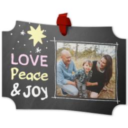Thumbnail for Personalized Metal Ornament - Modern Corners with Chalkboard design 2