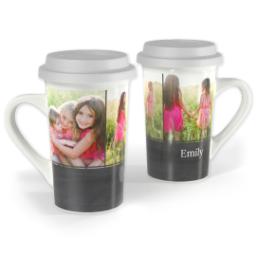 Thumbnail for Premium Grande Photo Mug with Lid, 16oz with Chalkboard design 1