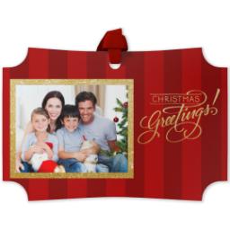 Thumbnail for Personalized Metal Ornament - Modern Corners with Christmas Confection Greetings design 1