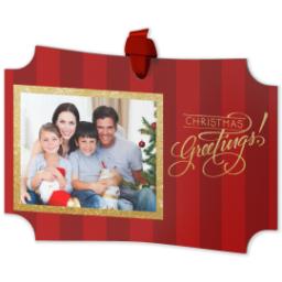 Thumbnail for Personalized Metal Ornament - Modern Corners with Christmas Confection Greetings design 2