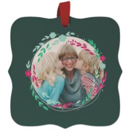 Thumbnail for Fancy Bracket Maple Ornament with Floral Wreath design 1