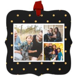 Thumbnail for Personalized Metal Ornament - Fancy Bracket with Gold Dots design 1