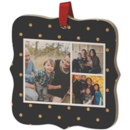 Thumbnail for Wood Photo Ornament - Bracket with Gold Dots design 2