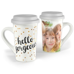 Premium Grande Photo Mug with Lid, 16oz with Gorgeous Glitter design