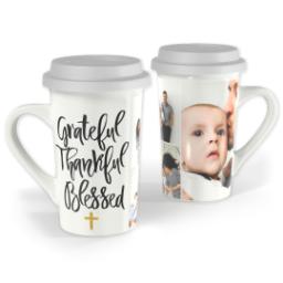 Thumbnail for Premium Grande Photo Mug with Lid, 16oz with Grateful Thankful Blessed Cross design 1