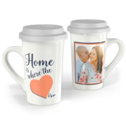 Thumbnail for Premium Grande Photo Mug with Lid, 16oz with Home & Heart design 1