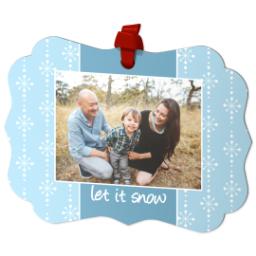 Thumbnail for Personalized Metal Ornament - Scalloped with Let It Snow design 2