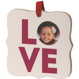 Thumbnail for Wood Photo Ornament - Bracket with Love Cut-out design 2
