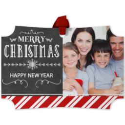 Thumbnail for Modern Corners Metal Ornament with Merry Christmas, Happy New Year Chalkboard design 1