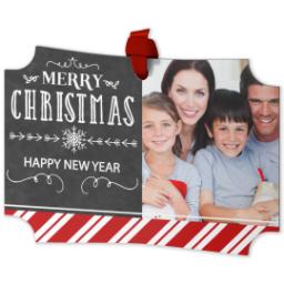 Thumbnail for Modern Corners Metal Ornament with Merry Christmas, Happy New Year Chalkboard design 2