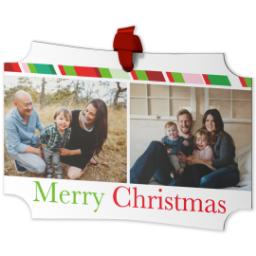 Thumbnail for Personalized Metal Ornament - Modern Corners with Merry Christmas Collage design 2