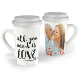 Thumbnail for Premium Grande Photo Mug with Lid, 16oz with Need Love design 1
