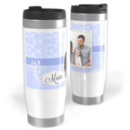 Thumbnail for 14oz Personalized Travel Tumbler with New Mom Purple Lace design 1