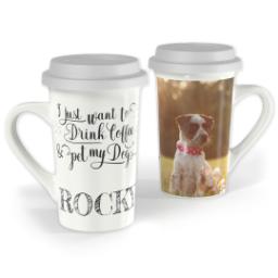 Thumbnail for Premium Grande Photo Mug with Lid, 16oz with Pet My Dog design 1