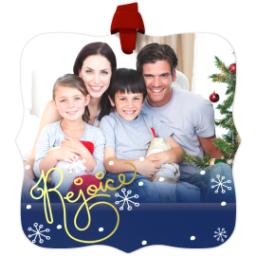 Thumbnail for Personalized Metal Ornament - Fancy Bracket with Rejoice In The Season design 1