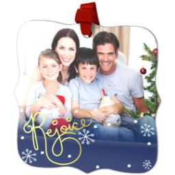 Thumbnail for Personalized Metal Ornament - Fancy Bracket with Rejoice In The Season design 2