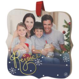Thumbnail for Wood Photo Ornament - Bracket with Rejoice In The Season design 2