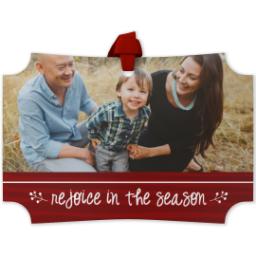 Thumbnail for Personalized Metal Ornament - Modern Corners with Rejoice In The Season design 1