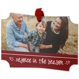 Thumbnail for Personalized Metal Ornament - Modern Corners with Rejoice In The Season design 2