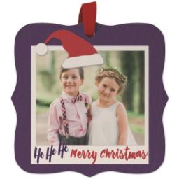 Thumbnail for Wood Photo Ornament - Bracket with Santa's Hat design 1