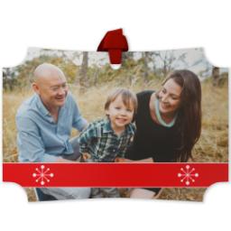 Thumbnail for Personalized Metal Ornament - Modern Corners with Snowflake Bar design 1