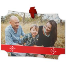 Thumbnail for Personalized Metal Ornament - Modern Corners with Snowflake Bar design 2