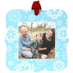 Thumbnail for Personalized Metal Ornament - Fancy Bracket with Snowflakes design 1
