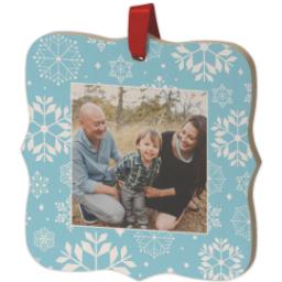 Thumbnail for Wood Photo Ornament - Bracket with Snowflakes design 2