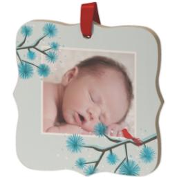 Thumbnail for Wood Photo Ornament - Bracket with Snowy Branches design 2