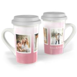 Thumbnail for Premium Grande Photo Mug with Lid, 16oz with Watercolor Rose design 1