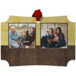 Thumbnail for Personalized Metal Ornament - Modern Corners with Woodland design 1