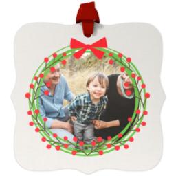 Thumbnail for Personalized Metal Ornament - Fancy Bracket with Wreath design 1