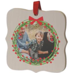 Thumbnail for Fancy Bracket Maple Ornament with Wreath design 2