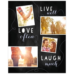 Same Day Poster, 16x20, Matte Photo Paper with Chalk Board Live Love Laugh design